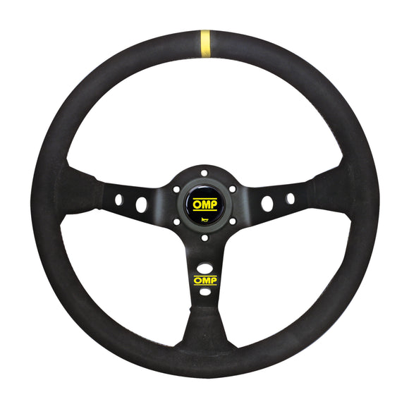 OMP Corsica Dished Steering Wheel Suede 3 Blue Anod