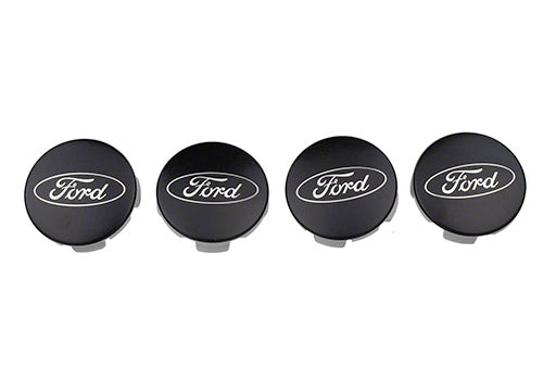 Ford Racing Ford Car Black & Chrome Wheel Center Cap Kit - Satin