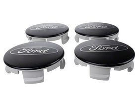 Ford Racing Ford Car Black & Chrome Wheel Center Cap Kit - Satin - 0