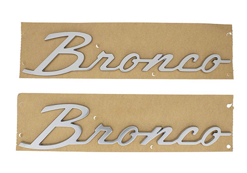 Ford Racing 21-23 Bronco Script Fender Badge - Silver