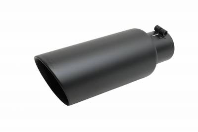 Gibson Round Dual Wall Angle-Cut Tip - 4in OD/2.5in Inlet/12in Length - Black Ceramic