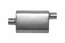 Gibson CFT Superflow Center/Offset Oval Muffler - 4x9x13in/2.5in Inlet/2.5in Outlet - Stainless-1