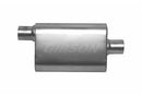 Gibson CFT Superflow Offset/Center Oval Muffler - 4x9x13in/2in Inlet/2.25in Outlet - Stainless-1