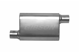 Gibson CFT Superflow Offset/Offset Oval Muffler - 4x9x18in/2.5in Inlet/2.5in Outlet - Stainless