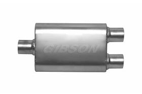 Gibson CFT Superflow Center/Dual Oval Muffler - 4x9x13in/3in Inlet/2.5in Outlet - Stainless