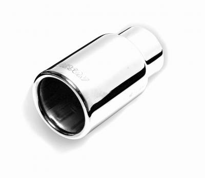 Gibson Rolled Edge Angle-Cut Tip - 4in OD/2.5in Inlet/12in Length - Stainless