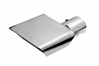 Gibson Rectangle Sport Tip - Left - 6x2.75in OD/2.5in Inlet/6in Length - Stainless