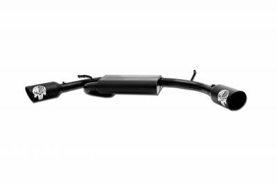Gibson 12-17 Jeep Wrangler Sport 3.6L 2.5in Patriot Skull Series Cat-Back Dual Exhaust - Blk Ceramic