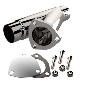 QTP 2.25in Weld-On QTEC Exhaust Cutout Y-Pipe