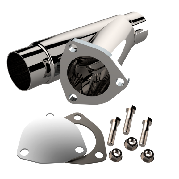 QTP 2.25in Weld-On QTEC Exhaust Cutout Y-Pipe