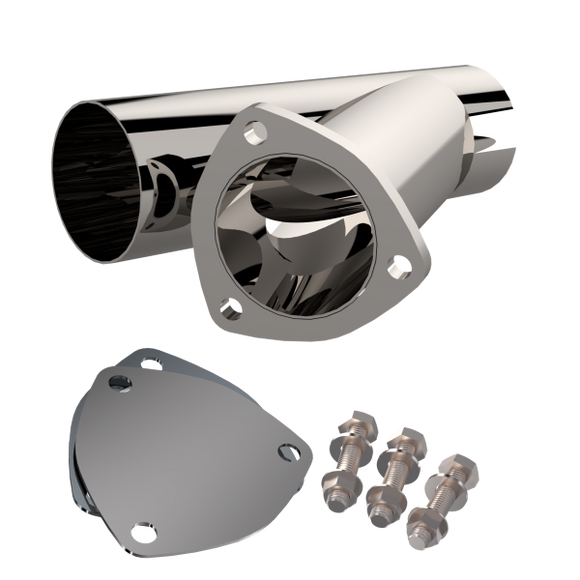 QTP 3in Weld-On QTEC Exhaust Cutout Y-Pipe