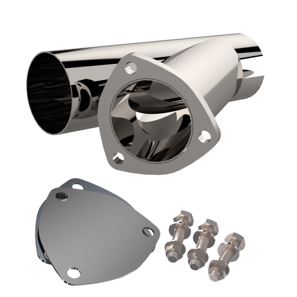 QTP 3in Weld-On QTEC Exhaust Cutout Y-Pipe