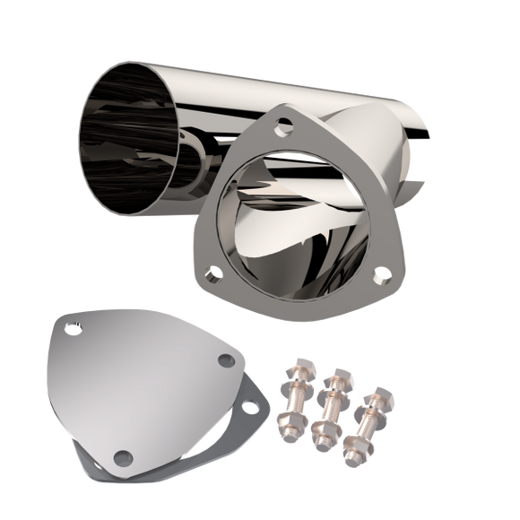 QTP 3.5in Weld-On QTEC Exhaust Cutout Y-Pipe