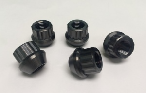 KATECH KAT-6882-BLK TITANIUM LUG NUTS. 12PT 12X1.5MM - CARBON. BLACK