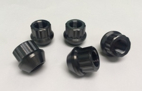 KATECH KAT-6882-BLK TITANIUM LUG NUTS. 12PT 12X1.5MM - CARBON. BLACK