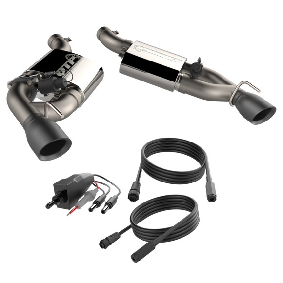 QTP 16-18 Chevrolet Camaro SS 6.2L 304SS Screamer Axle Back Exhaust w/3.5in Dual Black Tips