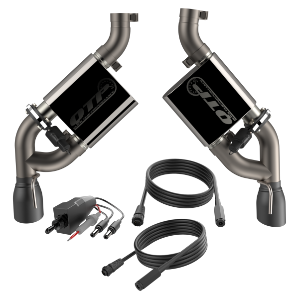 QTP 16-18 Chevrolet Camaro SS 6.2L 304SS Screamer Axle Back Exhaust w/3.5in Dual Black Tips - 0