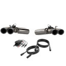 QTP 16-18 Chevrolet Camaro SS 6.2L 304SS Screamer Axle Back Exhaust Tip w/3.5in Quad Black Tips-2