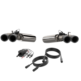 QTP 16-18 Chevrolet Camaro SS 6.2L 304SS Screamer Axle Back Exhaust Tip w/3.5in Quad Black Tips - 0