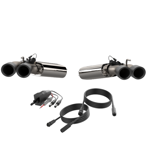 QTP 16-18 Chevrolet Camaro SS 6.2L 304SS Screamer Axle Back Exhaust Tip w/3.5in Quad Black Tips