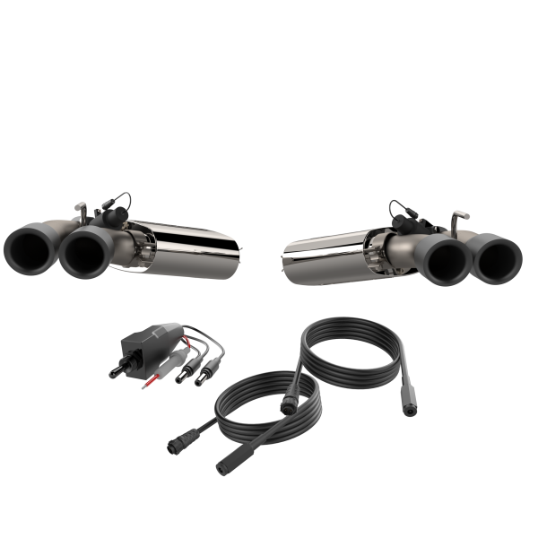 QTP 16-18 Chevrolet Camaro SS 6.2L 304SS Screamer Axle Back Exhaust Tip w/3.5in Quad Black Tips - 0