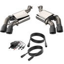 QTP 16-18 Chevrolet Camaro SS 6.2L 304SS Screamer Axle Back Exhaust Tip w/3.5in Quad Black Tips-1