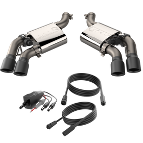 QTP 16-18 Chevrolet Camaro SS 6.2L 304SS Screamer Axle Back Exhaust Tip w/3.5in Quad Black Tips