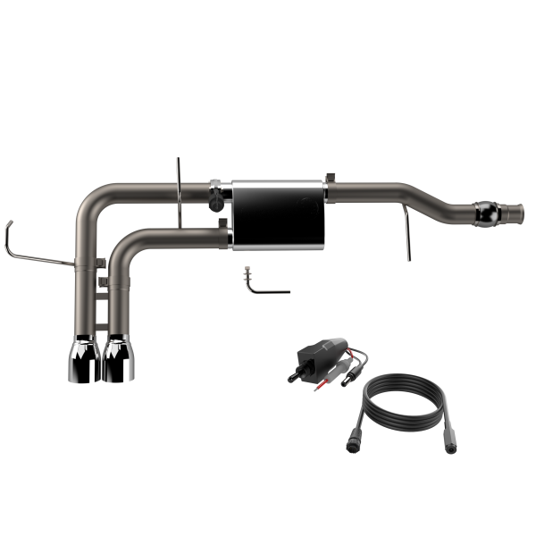 QTP 14-18 Chevy Silverado 1500 4.8L/5.3L EC/CC SB 304SS Screamer Cat-Back Side Exit w/4.5in Tips - 0
