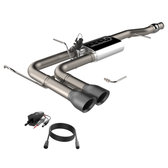 QTP 14-18 Chevy Silverado 1500 4.8L/5.3L EC/CC SB 304SS Screamer Cat-Back Side Exit w/4.5in Blk Tips