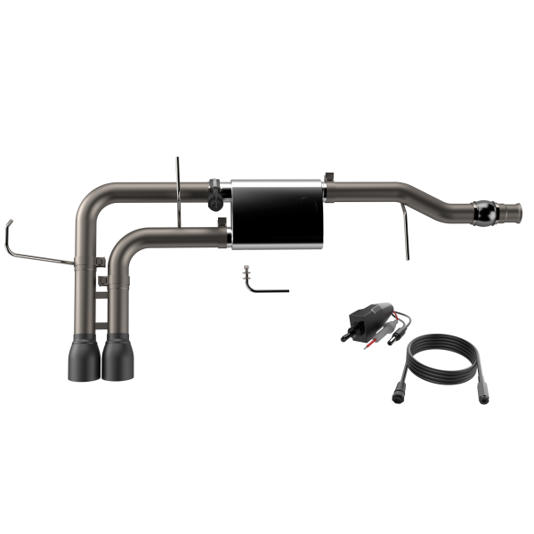 QTP 14-18 Chevy Silverado 1500 4.8L/5.3L EC/CC SB 304SS Screamer Cat-Back Side Exit w/4.5in Blk Tips - 0