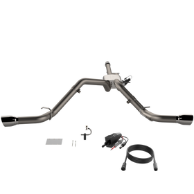 QTP 14-18 Chevy Silverado 1500 4.8L/5.3L EC/CC SB 304SS Scrmr Cat-Back Rear Split Exit w/4.5in Tips - 0