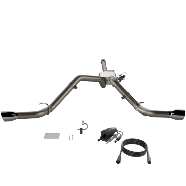 QTP 14-18 Chevy Silverado 1500 4.8L/5.3L EC/CC SB 304SS Scrmr Cat-Back Rear Split Exit w/4.5in Tips - 0