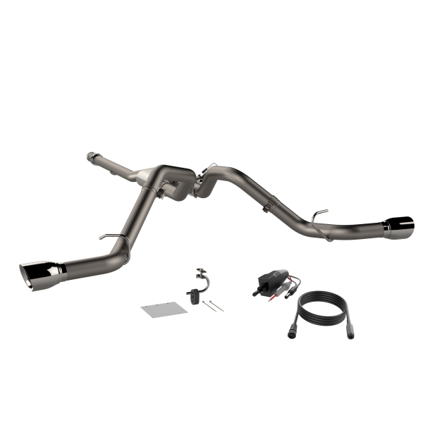 QTP 14-18 Chevy Silverado 1500 4.8L/5.3L EC/CC SB 304SS Scrmr Cat-Back Rear Split Exit w/4.5in Tips