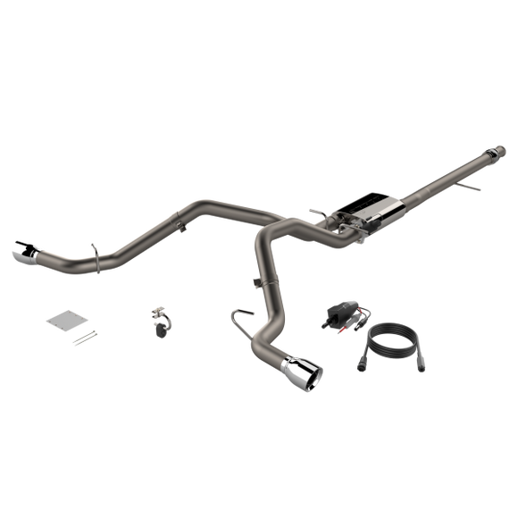 QTP 14-18 Chevy Silverado 1500 4.8L/5.3L EC/CC SB 304SS Scrmr Cat-Back Rear Split Exit w/4.5in Tips