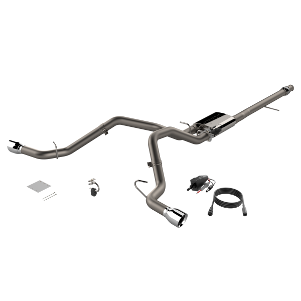 QTP 14-18 Chevy Silverado 1500 4.8L/5.3L EC/CC SB 304SS Scrmr Cat-Back Rear Split Exit w/4.5in Tips