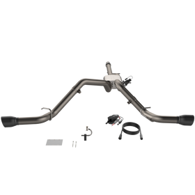 QTP 14-18 Chevy Silverado 1500 4.8L/5.3L EC/CC SB 304SS Screamer Cat-Back Rear Exit w/4.5in Blk Tips - 0