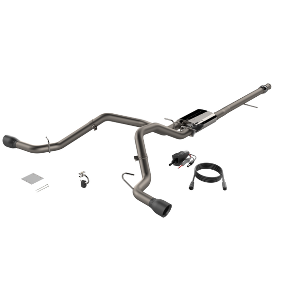 QTP 14-18 Chevy Silverado 1500 4.8L/5.3L EC/CC SB 304SS Screamer Cat-Back Rear Exit w/4.5in Blk Tips