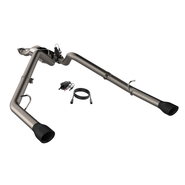 QTP 19-20 Ram 1500 304SS Screamer Cat-Back Exhaust Rear Split Exit w/4.5in Black Tips