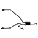 QTP 19-20 Ram 1500 304SS Screamer Cat-Back Exhaust Rear Split Exit w/4.5in Black Tips-2