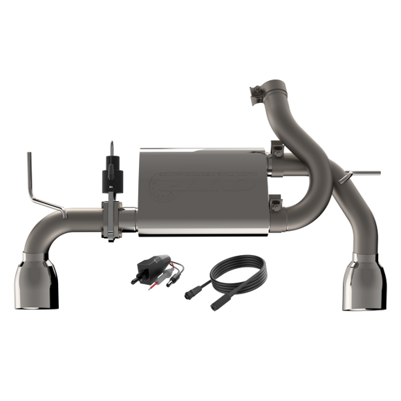 QTP 07-18 Jeep Wrangler 3.6L/3.8L 304SS Screamer Axle Back Exhaust w/4in Tips