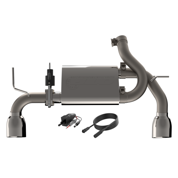 QTP 07-18 Jeep Wrangler 3.6L/3.8L 304SS Screamer Axle Back Exhaust w/4in Tips