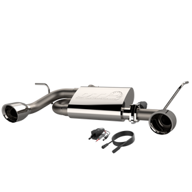 QTP 07-18 Jeep Wrangler 3.6L/3.8L 304SS Screamer Axle Back Exhaust w/4in Tips