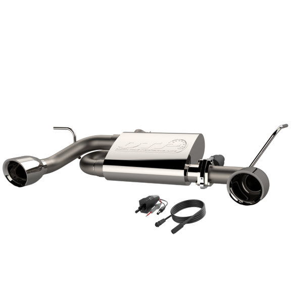QTP 07-18 Jeep Wrangler 3.6L/3.8L 304SS Screamer Axle Back Exhaust w/4in Tips