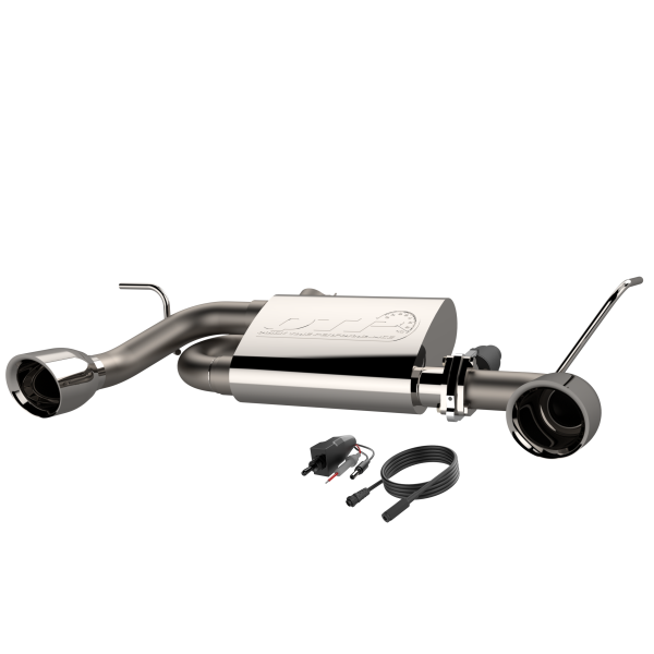 QTP 07-18 Jeep Wrangler 3.6L/3.8L 304SS Screamer Axle Back Exhaust w/4in Tips