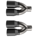 QTP 15-18 Dodge Challenger 5.7L 304SS Screamer Exhaust 3in Quad Tip Adapter w/Black Tips-2