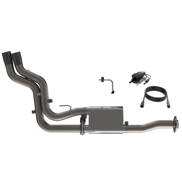 QTP 15-18 Ford F-150 CC/EC Standard Bed 304SS Screamer Cat-Back Exhaust w/3.5in Black Tips