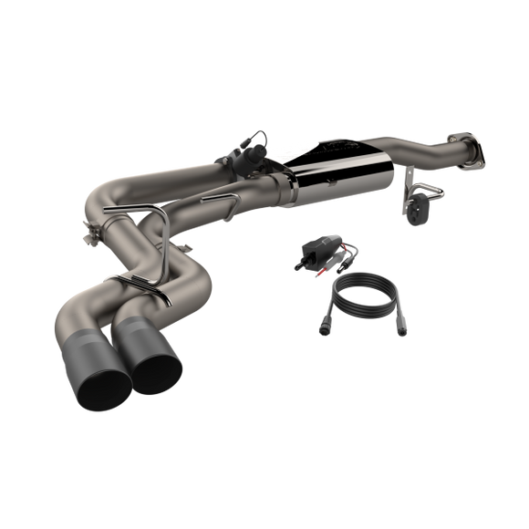 QTP 15-18 Ford F-150 CC/EC Standard Bed 304SS Screamer Cat-Back Exhaust w/3.5in Black Tips