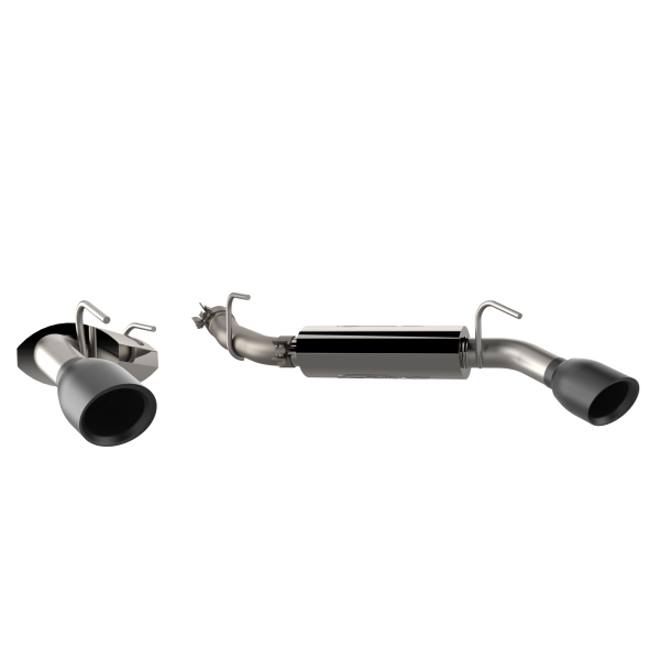 QTP 14-15 Chevrolet Camaro SS 6.2L 304SS AR3 Axle Back Exhaust w/4.5in Black Tips - 0