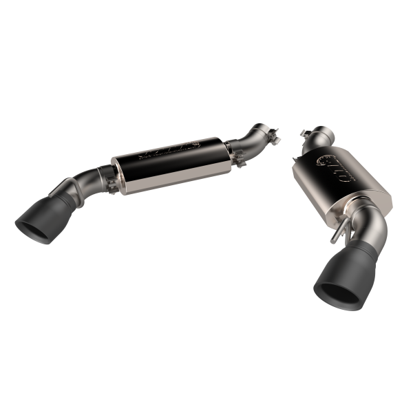 QTP 16-18 Chevrolet Camaro SS 6.2L 304SS AR3 Axle Back Exhaust w/4.5in Black Dual Tips