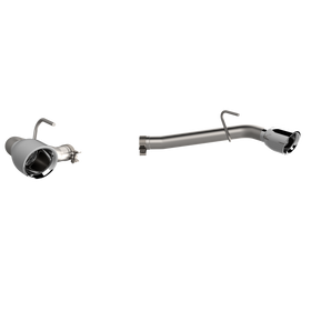 QTP 14-15 Chevrolet Camaro SS 6.2L 304SS Eliminator Muffler Delete Axle Back Exhaust w/4.5in Tips - 0